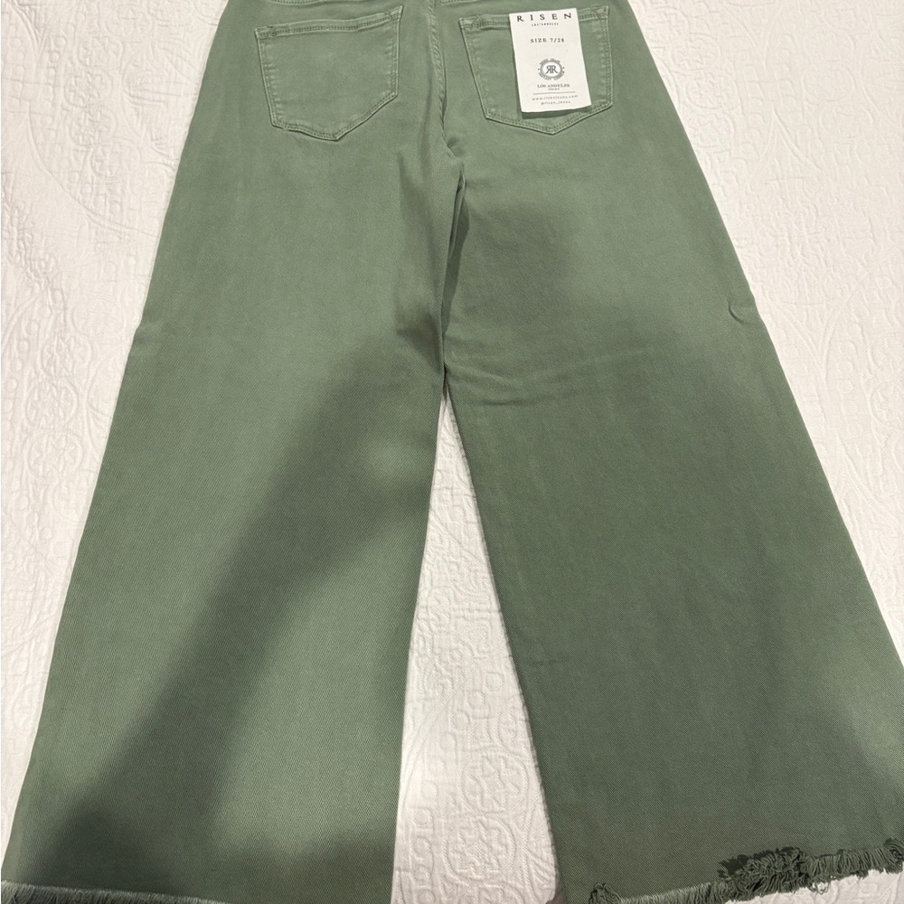 Risen Jeans, Women's Olive Wide-Leg Jeans